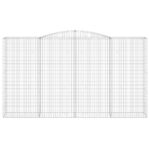 vidaXL Oblúkový gabionový kôš 400x50x220/240 cm pozinkované železo – Obrázok 3