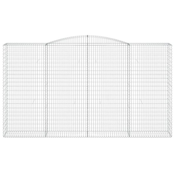 vidaXL Oblúkový gabionový kôš 400x50x220/240 cm pozinkované železo – Obrázok 3