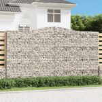 vidaXL Oblúkový gabionový kôš 400x50x220/240 cm pozinkované železo