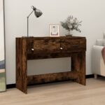 vidaXL Konzolový stolík dymový dub 100x39x75 cm spracované drevo – Obrázok 3