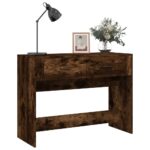 vidaXL Konzolový stolík dymový dub 100x39x75 cm spracované drevo – Obrázok 4