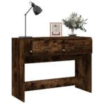 vidaXL Konzolový stolík dymový dub 100x39x75 cm spracované drevo – Obrázok 5