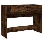 vidaXL Konzolový stolík dymový dub 100x39x75 cm spracované drevo – Obrázok 7