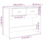 vidaXL Konzolový stolík dymový dub 100x39x75 cm spracované drevo – Obrázok 10