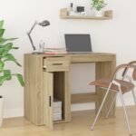 vidaXL Stôl dub sonoma 100x49x75 cm spracované drevo – Obrázok 3