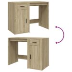 vidaXL Stôl dub sonoma 100x49x75 cm spracované drevo – Obrázok 9