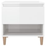 vidaXL Nočný stolík lesklý biely 50x46x50 cm spracované drevo – Obrázok 5