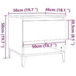 vidaXL Bočné stolíky 2 ks betónovosivé 50x46x50 spracované drevo – Obrázok 11