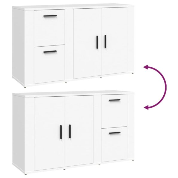 vidaXL Komoda biela 100x33x59,5 cm spracované drevo – Obrázok 9