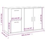 vidaXL Komoda biela 100x33x59,5 cm spracované drevo – Obrázok 11