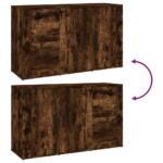vidaXL Komoda dymový dub 100x33x59,5 cm spracované drevo – Obrázok 9