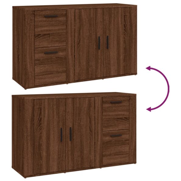 vidaXL Komoda hnedý dub 100x33x59,5 cm spracované drevo – Obrázok 9