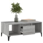 vidaXL Konferenčný stolík sivý dub sonoma 90x50x36,5 spracované drevo – Obrázok 4