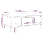 vidaXL Konferenčný stolík sivý dub sonoma 90x50x36,5 spracované drevo – Obrázok 9