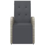 vidaXL Záhradné sklápacie stoličky so sedákmi 2 ks sivé polyratan – Obrázok 4