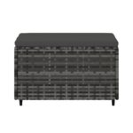 vidaXL Záhradná taburetka s podložkou sivá polyratanová – Obrázok 4