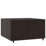 vidaXL Štvorcový záhr. konferenčný stolík hnedý 50x50x30 cm polyratan – Obrázok 2