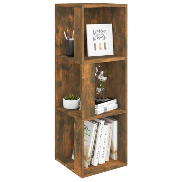 vidaXL Rohová skrinka dymový dub 33x33x100 cm spracované drevo – Obrázok 4