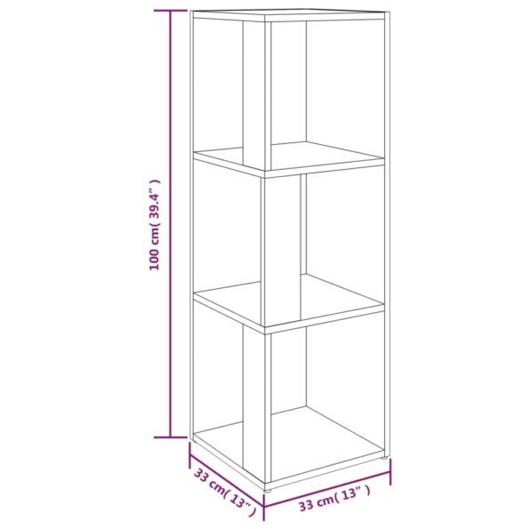 vidaXL Rohová skrinka dymový dub 33x33x100 cm spracované drevo – Obrázok 8