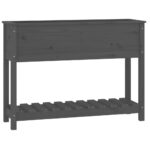 vidaXL Kvetináč s policou sivý 111,5x34,5x81 cm masívna borovica – Obrázok 2