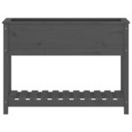 vidaXL Kvetináč s policou sivý 111,5x34,5x81 cm masívna borovica – Obrázok 5
