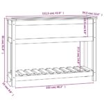 vidaXL Kvetináč s policou sivý 111,5x34,5x81 cm masívna borovica – Obrázok 8
