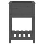 vidaXL Kvetináč s policou sivý 54x54x81 cm masívna borovica – Obrázok 5