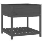 vidaXL Kvetináč s policou sivý 82,5x82,5x81 cm masívna borovica – Obrázok 2
