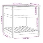 vidaXL Kvetináč s policou sivý 82,5x82,5x81 cm masívna borovica – Obrázok 8