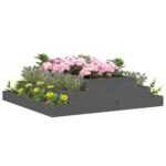 vidaXL Kvetináč sivý 110x110x27 cm borovicový masív – Obrázok 3