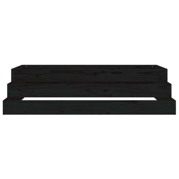 vidaXL Kvetináč čierny 110x110x27 cm borovicový masív – Obrázok 5