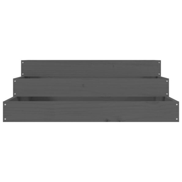 vidaXL Kvetináč sivý 78x78x27 cm borovicový masív – Obrázok 4