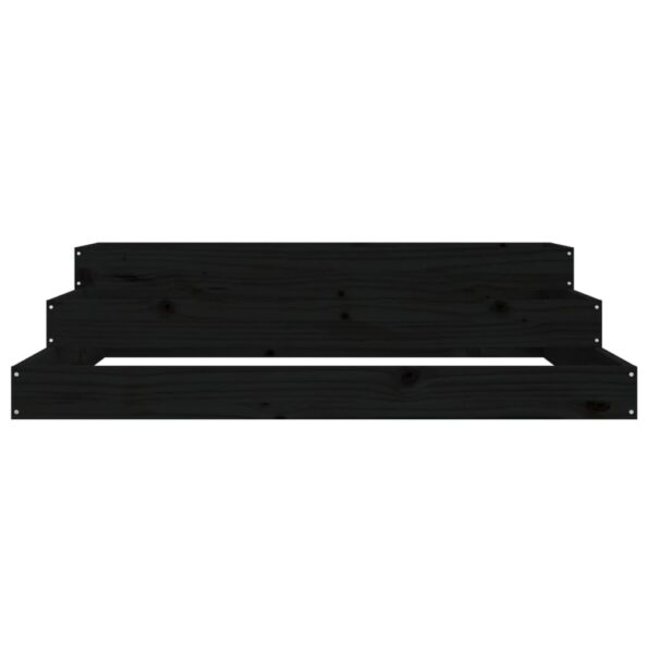 vidaXL Kvetináč čierny 107x107x27 cm borovicový masív – Obrázok 4