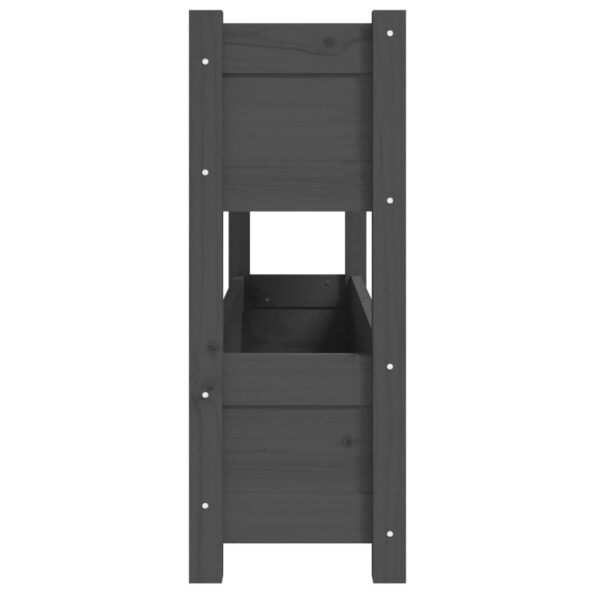 vidaXL Kvetináč sivý 112x25x66 cm borovicový masív – Obrázok 6