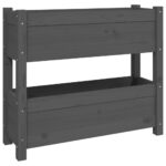 vidaXL Kvetináč sivý 77x25x66 cm borovicový masív – Obrázok 2
