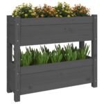 vidaXL Kvetináč sivý 77x25x66 cm borovicový masív – Obrázok 4