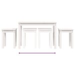 vidaXL Zasúvacie stolíky 3 ks biele borovicový masív – Obrázok 8