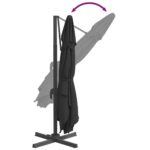 vidaXL Závesný slnečník s hliníkovou tyčou čierny 300x300 cm – Obrázok 7