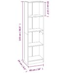 vidaXL 4-poschodová knižnica sivá sonoma 40x24x143 cm spracované drevo – Obrázok 7