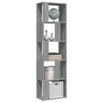 vidaXL Knižnica sivý dub sonoma 45x24x160 cm spracované drevo – Obrázok 4