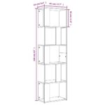 vidaXL Knižnica sivý dub sonoma 45x24x160 cm spracované drevo – Obrázok 8