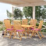 vidaXL Podložky na stoličku 6 ks, ružové 50x50x7 cm, oxfordská látka