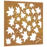 vidaXL Záhradná dekorácia 55x55cm kortenová oceľ dizajn listu – Obrázok 2