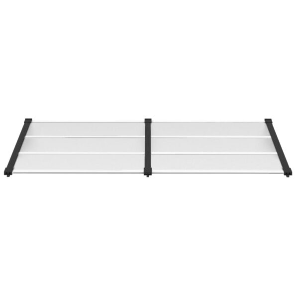 vidaXL Vchodová strieška čierna a priehľadná 199x90 cm polykarbonát – Obrázok 3
