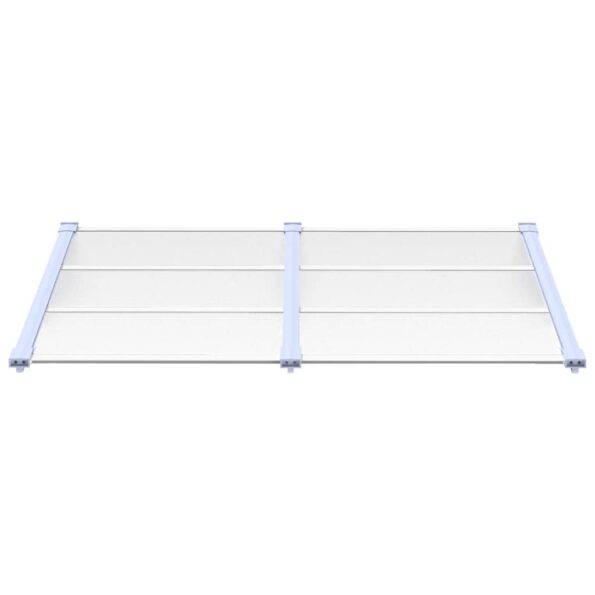 vidaXL Vchodová strieška, sivá a priehľadná 152,5x90 cm polykarbonát – Obrázok 3