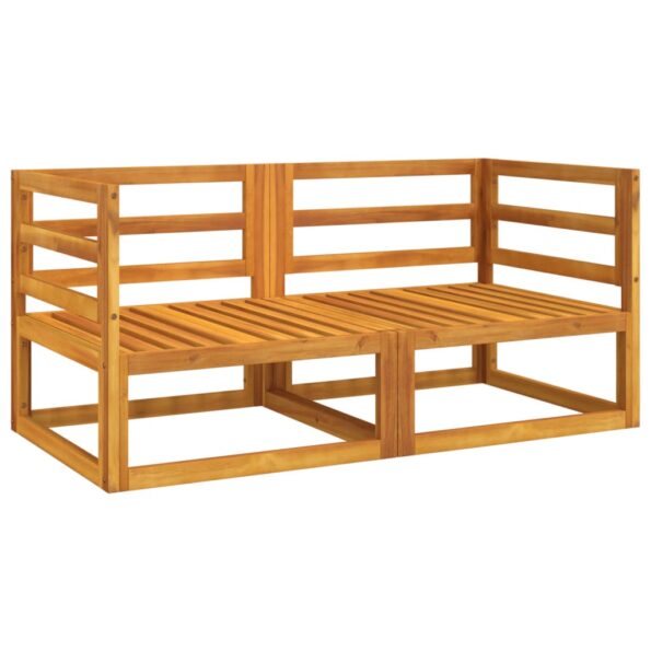 vidaXL Sekčné rohové pohovky 2 ks sivohnedé vankúše masívna akácia – Obrázok 4