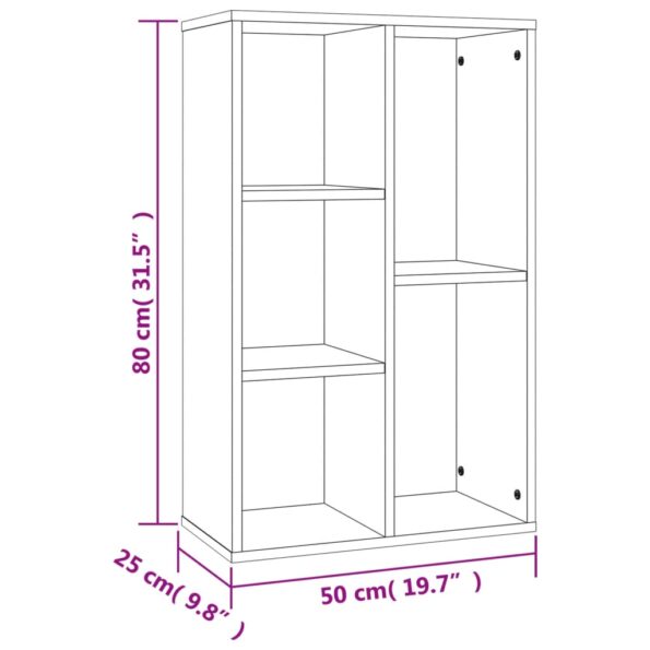 vidaXL Knižnica/komoda sivá sonoma 50x25x80 cm spracované drevo – Obrázok 12