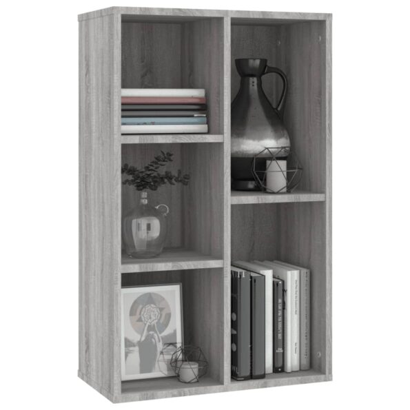 vidaXL Knižnica/komoda sivá sonoma 50x25x80 cm spracované drevo – Obrázok 4
