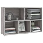 vidaXL Knižnica/komoda sivá sonoma 50x25x80 cm spracované drevo – Obrázok 5