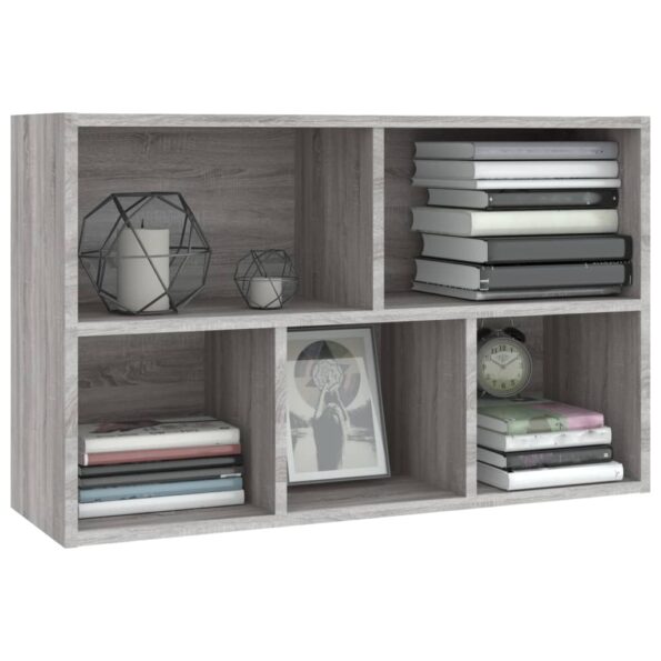 vidaXL Knižnica/komoda sivá sonoma 50x25x80 cm spracované drevo – Obrázok 5